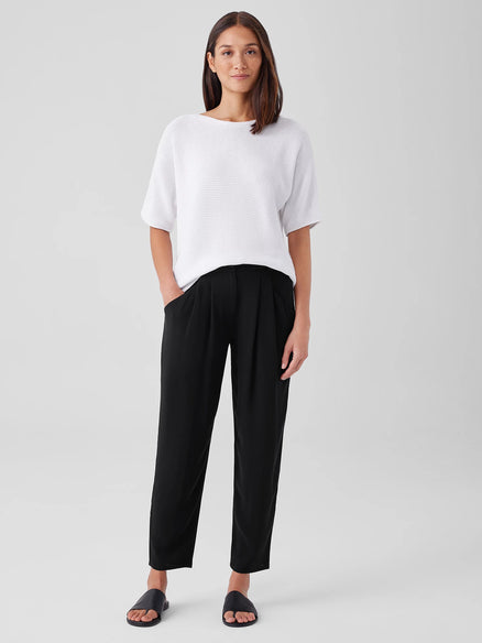 Eileen Fisher Silk Georgette Crepe Carrot Pant