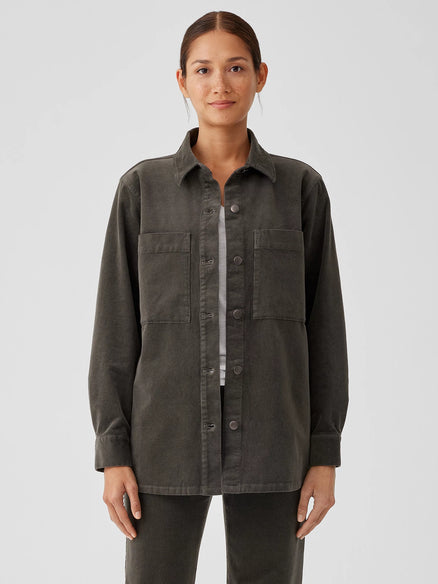 Eileen Fisher Organic Cotton Stretch Corduroy Shirt Jacket
