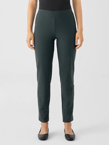 Eileen Fisher Washable Stretch Crepe Pant in Black - Size Large