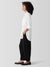 Eileen Fisher Silk Georgette Crepe Classic Collar Long Shirt