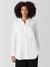 Eileen Fisher Silk Georgette Crepe Classic Collar Long Shirt