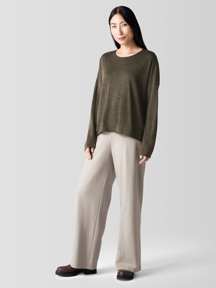 Eileen Fisher Fine Merino Box-Top in Regenerative Wool