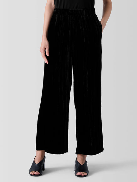 Eileen Fisher Crushed Velvet Wide-Leg Pant