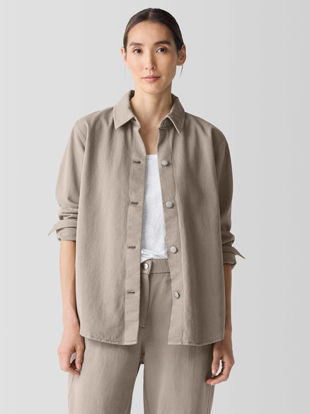 Eileen Fisher Garment-Dyed Utility Organic Cotton Shirt Jacket