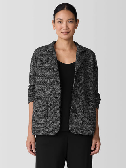 Eileen Fisher Organic Cotton Terry Stand Collar Jacket