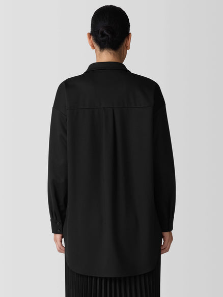 Eileen Fisher Lightweight Ponte Classic Collar Long Shirt