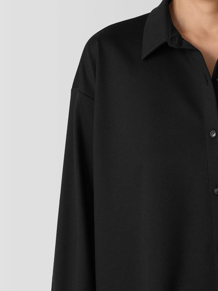 Eileen Fisher Lightweight Ponte Classic Collar Long Shirt