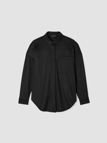 Eileen Fisher Lightweight Ponte Classic Collar Long Shirt