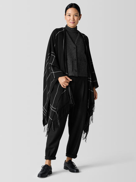 Eileen Fisher Wool Twill Graph Serape