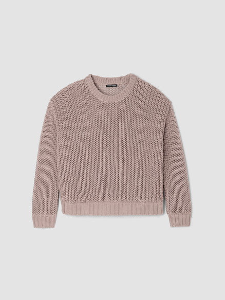 Eileen Fisher Peruvian Organic Cotton Cord Crew Neck Top