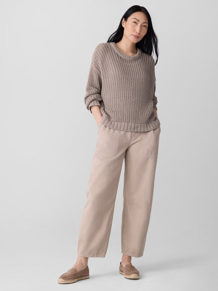 Eileen Fisher Peruvian Organic Cotton Cord Crew Neck Top