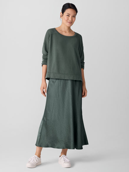 Eileen Fisher Garment-Dyed Organic Cotton Terry Box-Top
