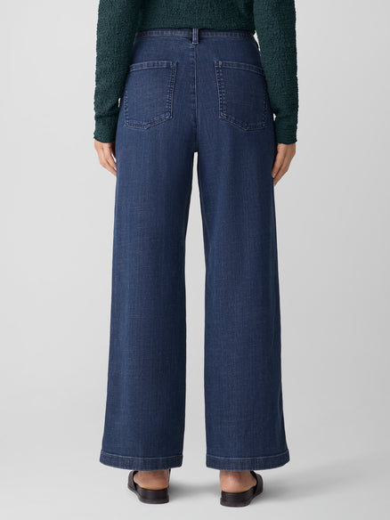 Eileen Fisher Cotton Stretch Denim Wide-Leg Jean