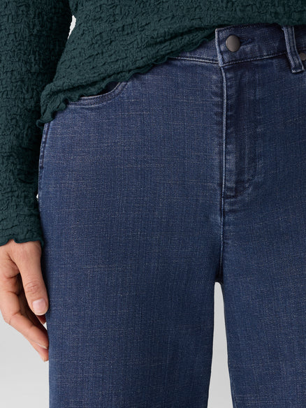 Eileen Fisher Cotton Stretch Denim Wide-Leg Jean