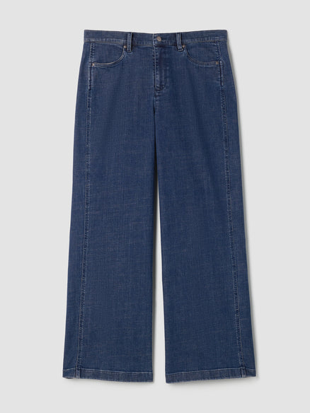 Eileen Fisher Cotton Stretch Denim Wide-Leg Jean
