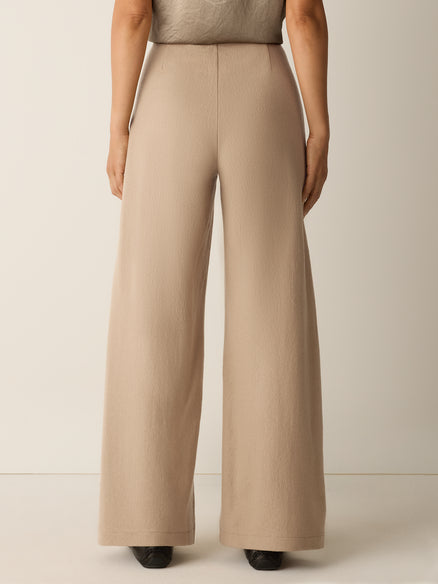 Eileen Fisher Felted Wool Jersey Wide-Leg Pant in Regenerative Wool