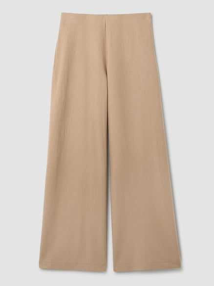 Eileen Fisher Felted Wool Jersey Wide-Leg Pant in Regenerative Wool