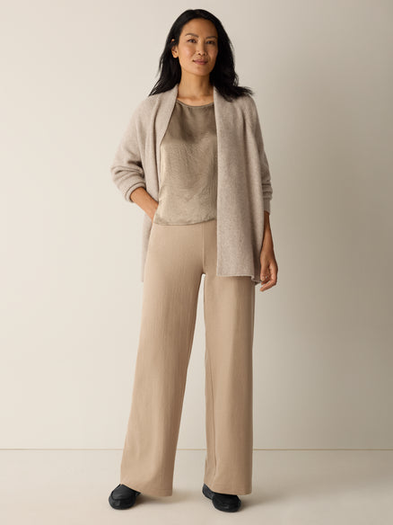 Eileen Fisher Felted Wool Jersey Wide-Leg Pant in Regenerative Wool