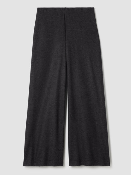 Eileen Fisher Mélange Boiled Wool Jersey Wide-Leg Pant in Regenerative Wool