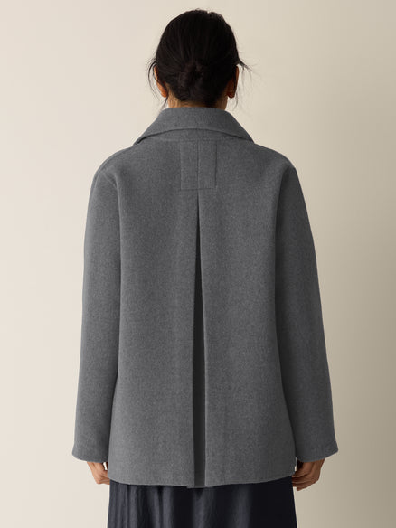 Eileen Fisher Doubleface Wool Cloud Short Coat