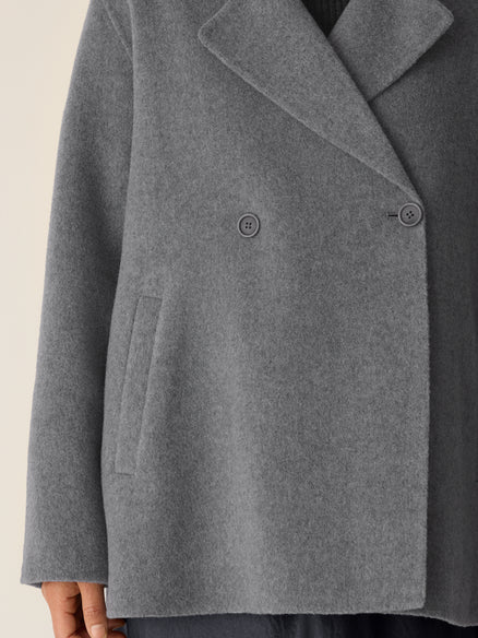 Eileen Fisher Doubleface Wool Cloud Short Coat