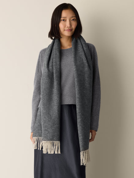 Eileen Fisher Brushed Recycled Cotton Cashmere Scarf