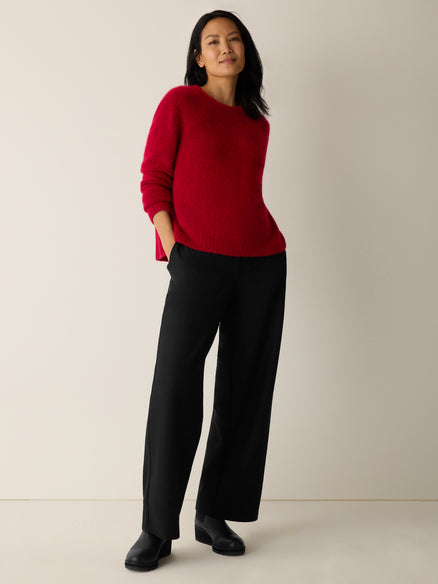 Eileen Fisher Cashmere Silk Boucle Bliss Crew Neck Top