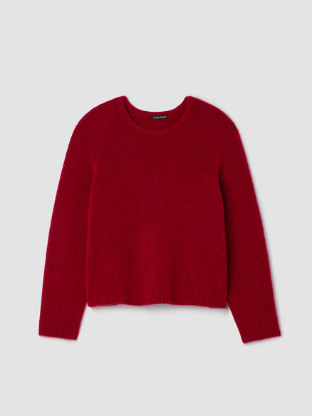 Eileen Fisher Cashmere Silk Boucle Bliss Crew Neck Top
