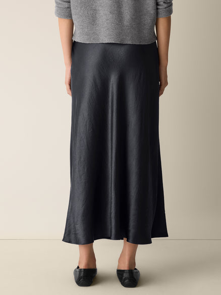 Eileen Fisher Textured Satin Slip Skirt
