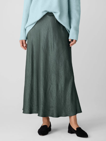 Eileen Fisher Textured Satin Slip Skirt