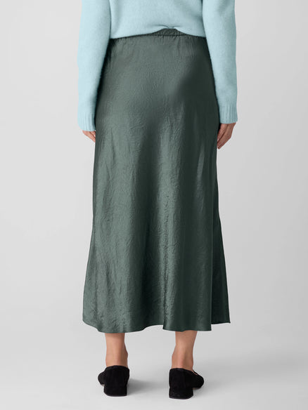 Eileen Fisher Textured Satin Slip Skirt