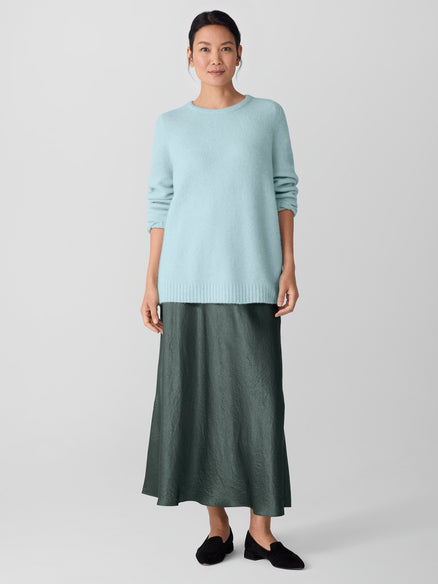 Eileen Fisher Textured Satin Slip Skirt