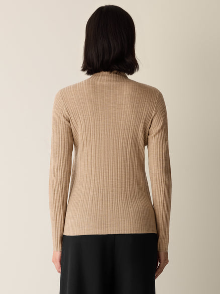 Eileen Fisher Superfine Merino Turtleneck Top in Regenerative Wool