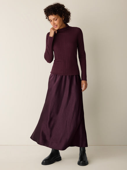 Eileen Fisher Superfine Merino Turtleneck Top in Regenerative Wool