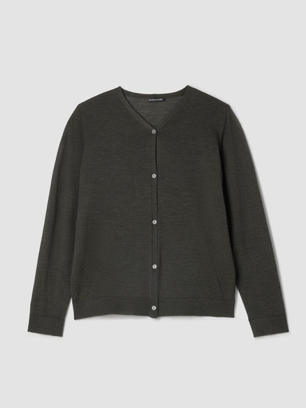 Eileen Fisher Superfine Merino Cardigan in Regenerative Wool