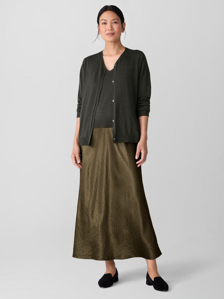 Eileen Fisher Superfine Merino Cardigan in Regenerative Wool