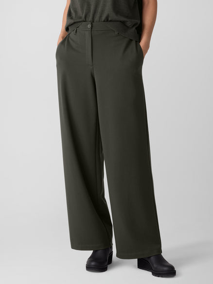 Eileen Fisher Washable Flex Ponte Wide Trouser Pant