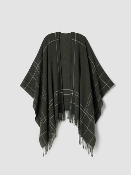 Eileen Fisher Wool Twill Graph Serape