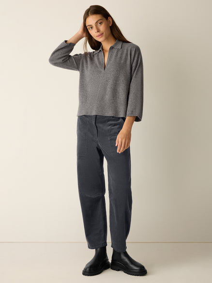 Eileen Fisher Italian Cashmere Split Neck Top