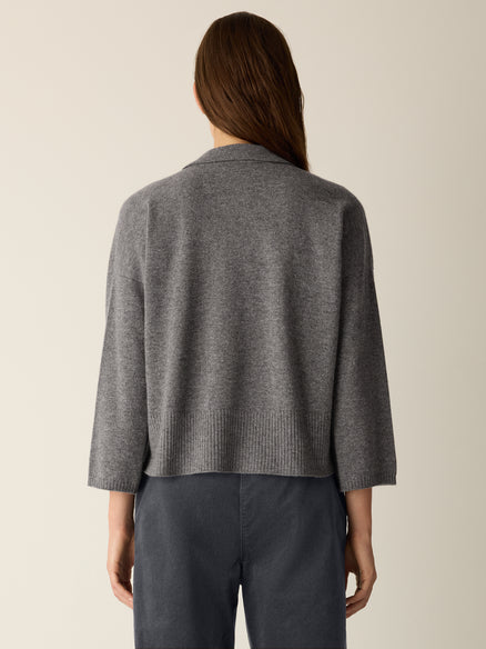 Eileen Fisher Italian Cashmere Split Neck Top