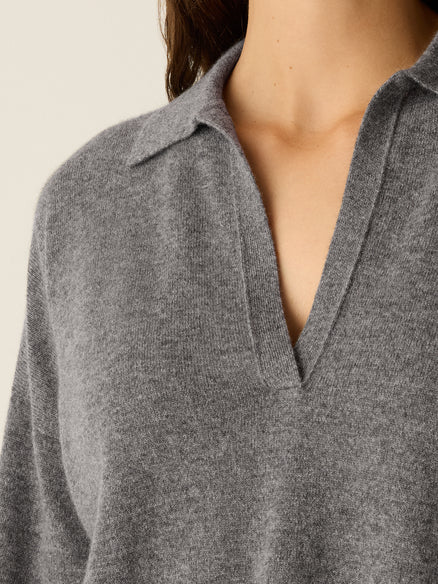 Eileen Fisher Italian Cashmere Split Neck Top