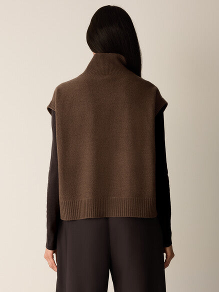 Eileen Fisher Fine Felted Wool Turtleneck Top in Regenerative Wool