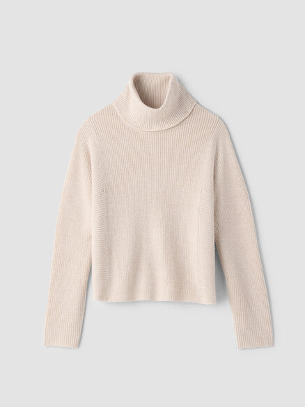Eileen Fisher Italian Merino Turtleneck Top in Regenerative Wool
