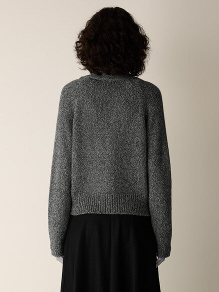 Eileen Fisher Peruvian Baby Alpaca & Cotton V-Neck Top