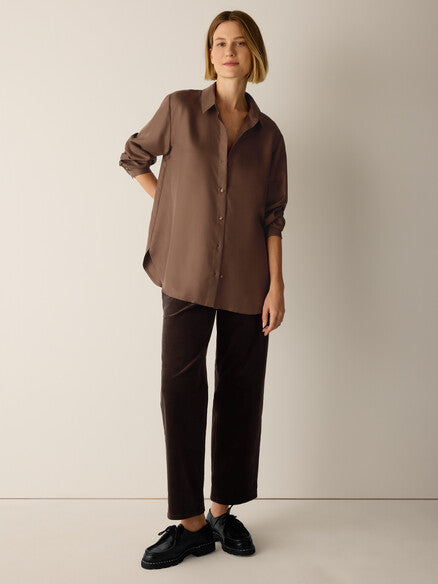 Eileen Fisher Silk Twill Classic Collar Shirt