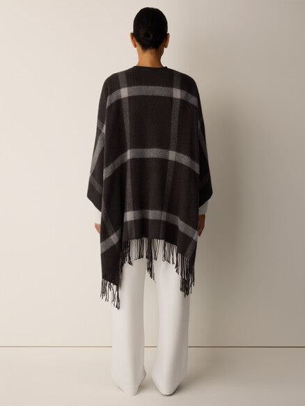 Eileen Fisher Soft Wool Plaid Serape