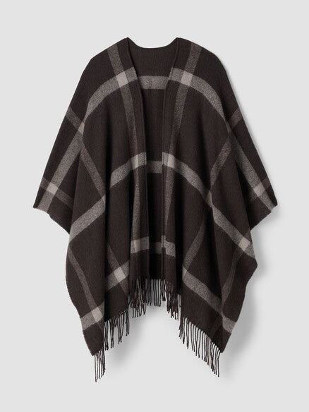 Eileen Fisher Soft Wool Plaid Serape