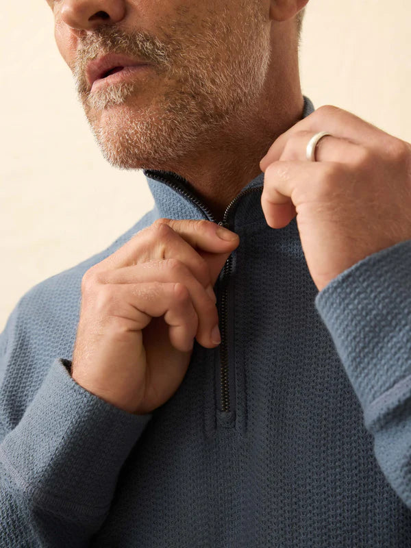Faherty Textured Knit Quarter Zip
