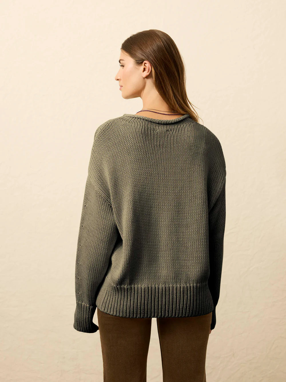 Faherty Sunwashed Cotton Roll Neck Sweater