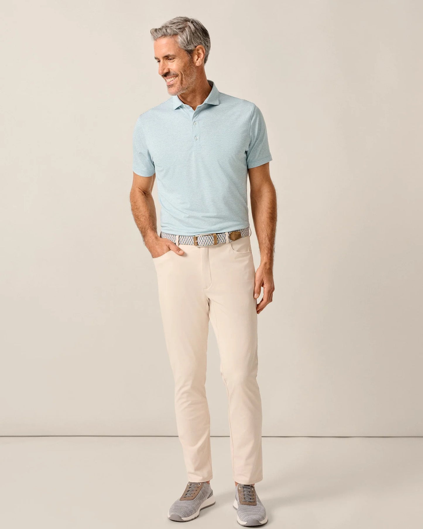 Johnnie-O Lyndonn Striped Jersey Performance Polo